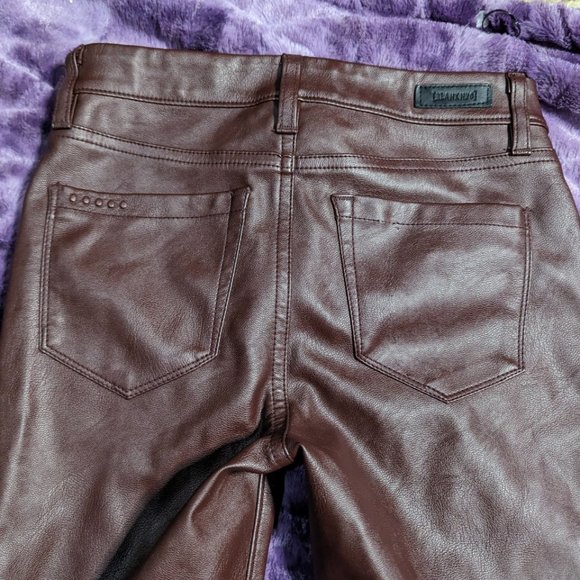 BlankNYC Maroon Faux Leather pants - Picture 4 of 5